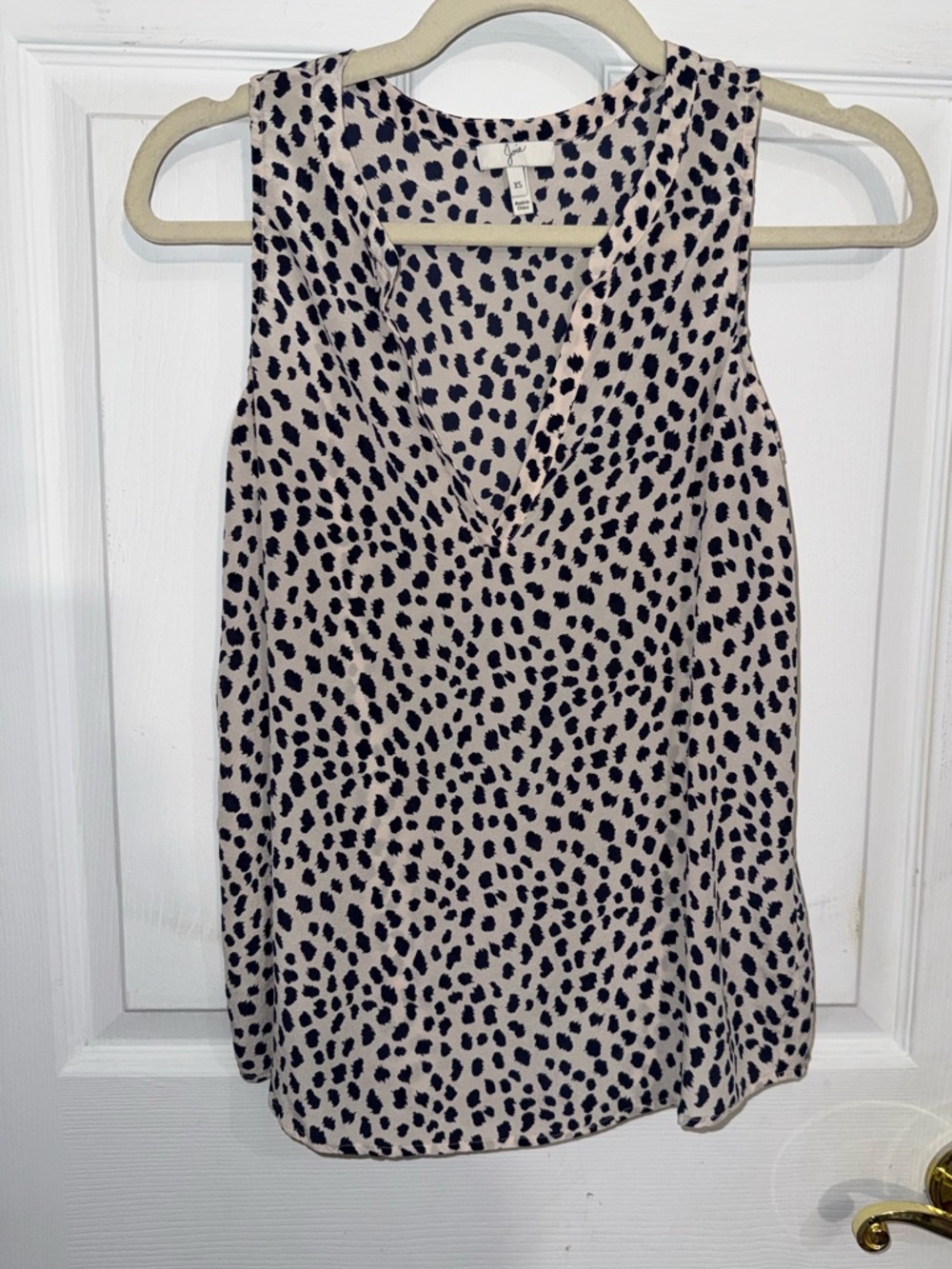 Joie Corette Sleeveless Spotted Silk Tank XS